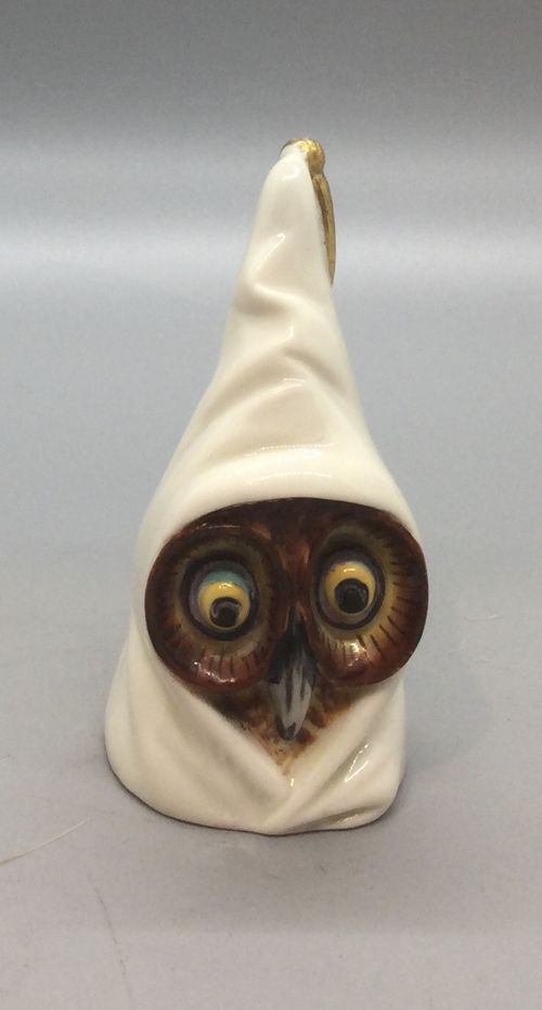 Edwardian Royal Worcester Owl Candle Snuffer C1911