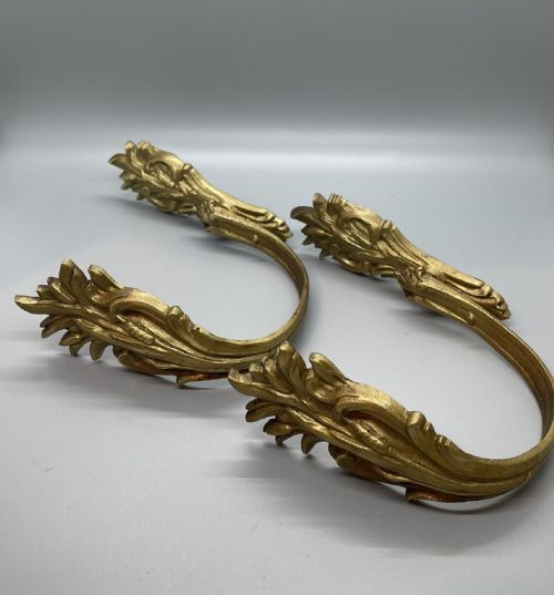 QUALITY LATE 19THC PAIR FRENCH ORMOLU CURTAIN TIE BACKS C1880 - ADDITIONAL PHOTO 4