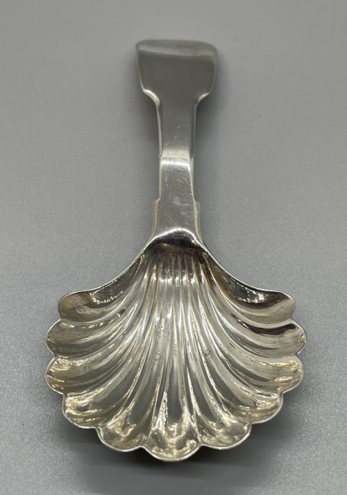 EARLY VICTORIAN SILVER CADDY SPOON BIRMINGHAM 1838 - ADDITIONAL PHOTO 4
