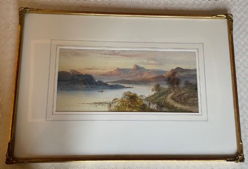 19thc Watercolour of  a Loch by William Henry Earp C1880