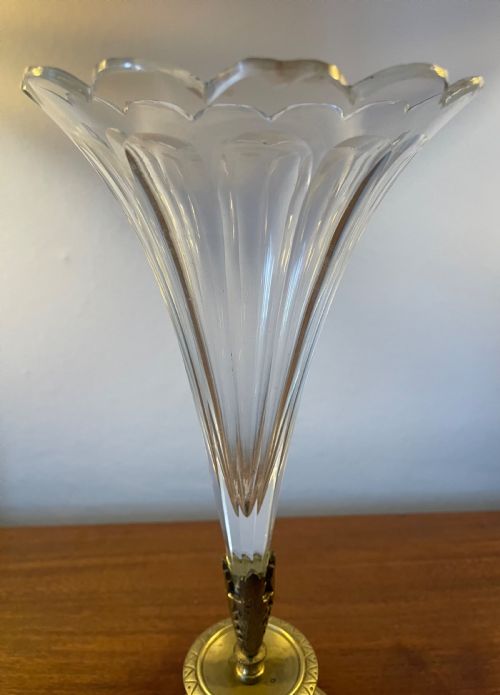 LATE 19THC FRENCH CRYSTAL GILT BRONZE CENTREPIECE VASE C1880 - ADDITIONAL PHOTO 4