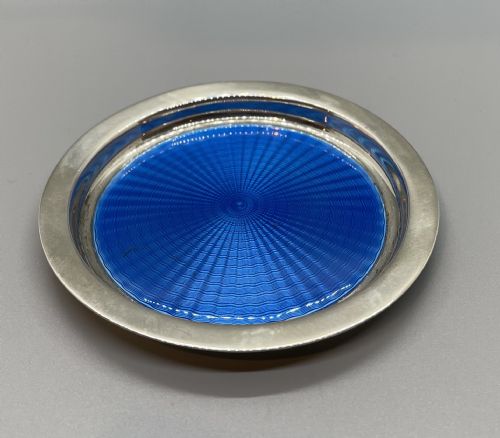 Deco Era Silver Enamelled Dish London 1932