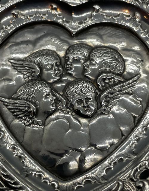 LATE VICTORIAN SILVER HEART DISH BIRMINGHAM 1898 - ADDITIONAL PHOTO 4
