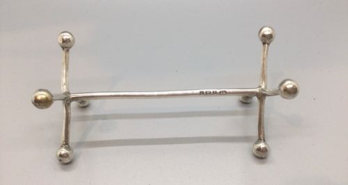 EDWARDIAN PAIR SILVER KNIFE RESTS BIRMINGHAM 1905 - ADDITIONAL PHOTO 3