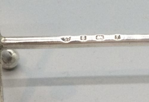 EDWARDIAN PAIR SILVER KNIFE RESTS BIRMINGHAM 1905 - ADDITIONAL PHOTO 5