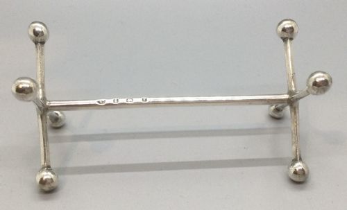 EDWARDIAN PAIR SILVER KNIFE RESTS BIRMINGHAM 1905 - ADDITIONAL PHOTO 6