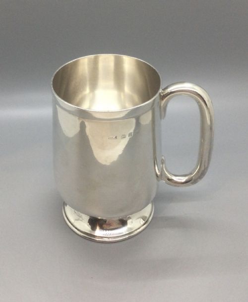 Victorian Silver Pint Tankard Mug Birmingham 1899