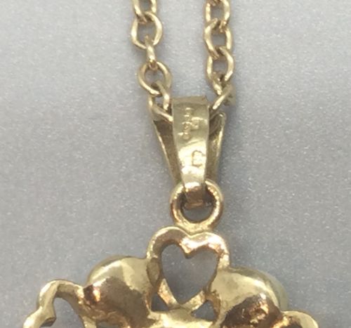 VINTAGE 9CT GOLD GARNET SEED PEARL PENDANT NECKLACE C1960 - ADDITIONAL PHOTO 4