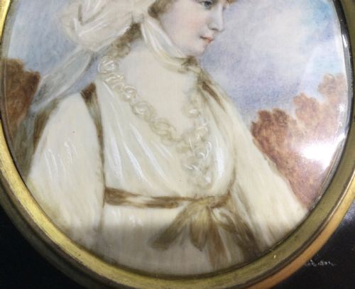 EARLY 19THC MINIATURE PORTRAIT ON IVORY C1820 - ADDITIONAL PHOTO 6