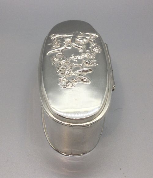 EDWARDIAN SILVER OVAL BOX BIRMINGHAM 1904 - ADDITIONAL PHOTO 3
