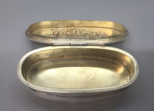 EDWARDIAN SILVER OVAL BOX BIRMINGHAM 1904 - ADDITIONAL PHOTO 6