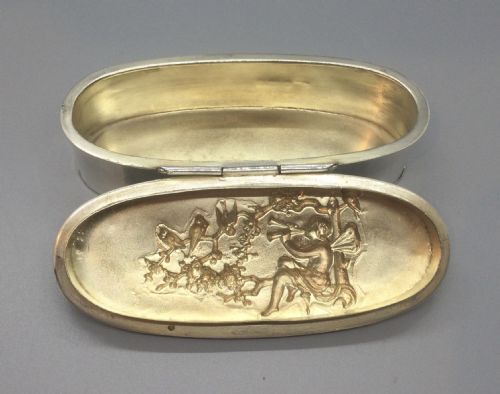 EDWARDIAN SILVER OVAL BOX BIRMINGHAM 1904 - ADDITIONAL PHOTO 7
