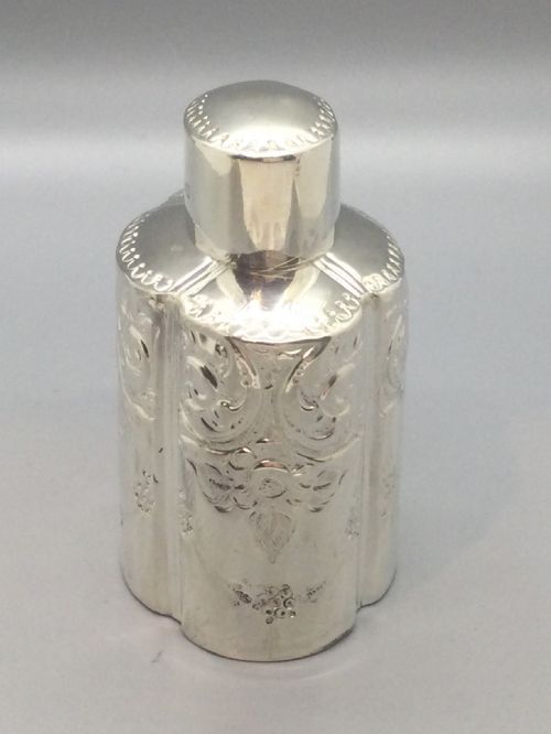 fig 1. Edwardian silver tea caddy canister Sheffield 1904