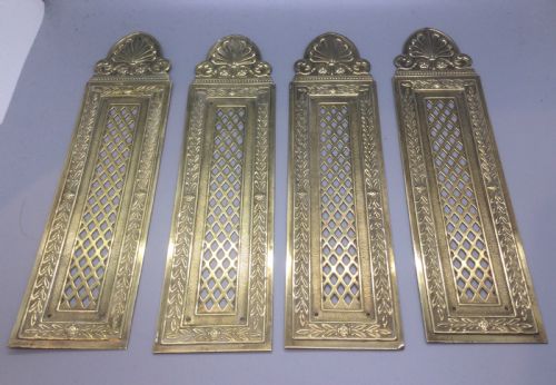 Late 19thc Set Four French Door Plates C1880