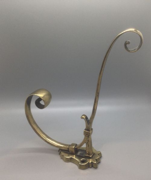 VICTORIAN LARGE BRASS COAT HAT HOOK C1880 - ADDITIONAL PHOTO 2