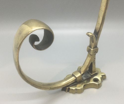 VICTORIAN LARGE BRASS COAT HAT HOOK C1880 - ADDITIONAL PHOTO 4