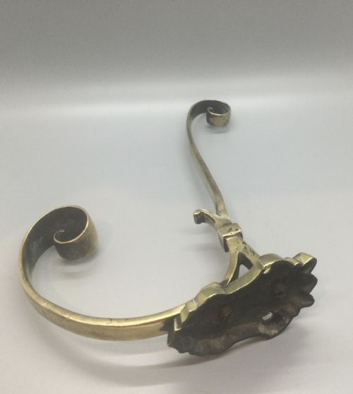 VICTORIAN LARGE BRASS COAT HAT HOOK C1880 - ADDITIONAL PHOTO 6