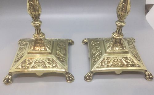 LATE 19THC FRENCH BRASS CANDLESTICKS C1880 - ADDITIONAL PHOTO 4