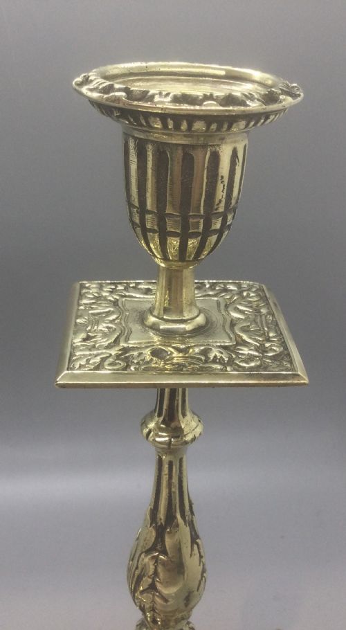 LATE 19THC FRENCH BRASS CANDLESTICKS C1880 - ADDITIONAL PHOTO 6
