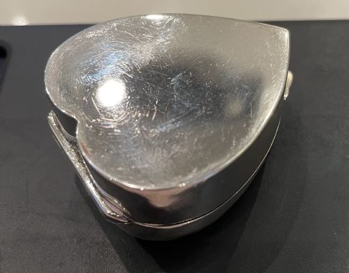 EDWARDIAN SILVER HEART PILL RING BOX BIRMINGHAM 1901 - ADDITIONAL PHOTO 1