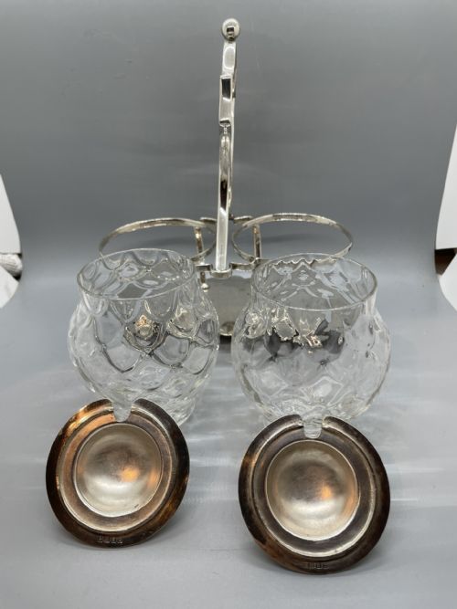 LATE VICTORIAN SILVER PLATED CONDIMENT STAND C1900 - ADDITIONAL PHOTO 5