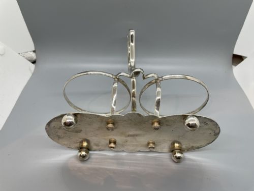 LATE VICTORIAN SILVER PLATED CONDIMENT STAND C1900 - ADDITIONAL PHOTO 9