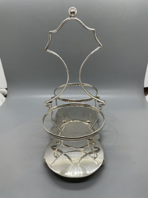 LATE VICTORIAN SILVER PLATED CONDIMENT STAND C1900 - ADDITIONAL PHOTO 10