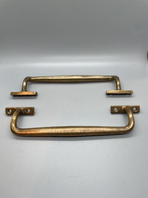 PAIR ANTIQUE BRONZE DOUBLE DOOR HANDLES C1930 - ADDITIONAL PHOTO 1