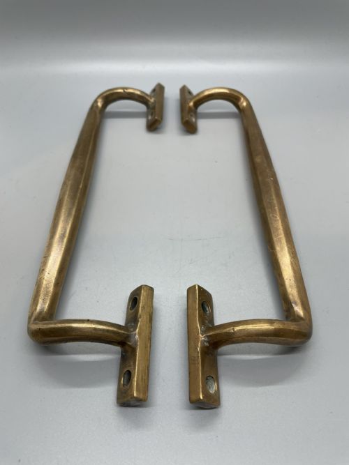 PAIR ANTIQUE BRONZE DOUBLE DOOR HANDLES C1930 - ADDITIONAL PHOTO 2