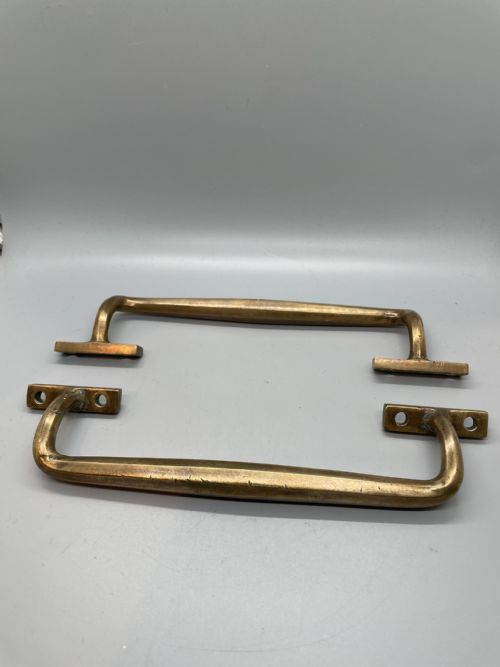 PAIR ANTIQUE BRONZE DOUBLE DOOR HANDLES C1930 - ADDITIONAL PHOTO 3