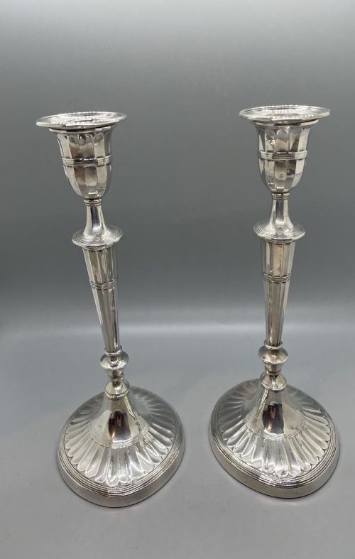 PAIR VICTORIAN SILVER CANDLESTICKS SHEFFIELD 1894 - ADDITIONAL PHOTO 3