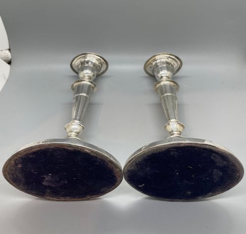 PAIR VICTORIAN SILVER CANDLESTICKS SHEFFIELD 1894 - ADDITIONAL PHOTO 4