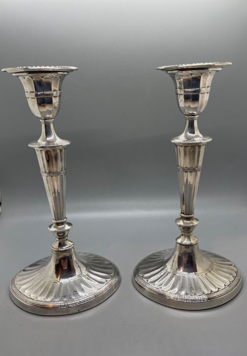 PAIR VICTORIAN SILVER CANDLESTICKS SHEFFIELD 1894 - ADDITIONAL PHOTO 14