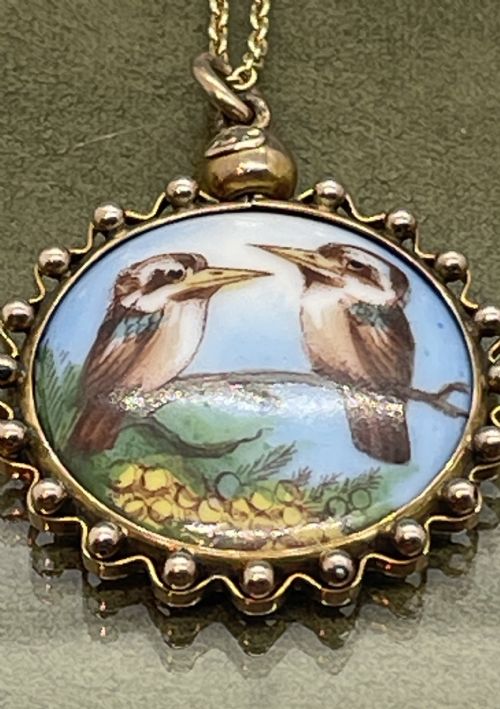 LATE 19THC 9CT ENAMEL PENDANT C1900 - ADDITIONAL PHOTO 5