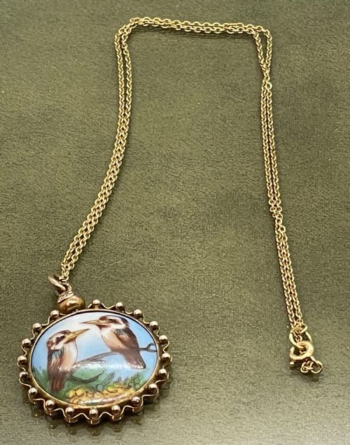 LATE 19THC 9CT ENAMEL PENDANT C1900 - ADDITIONAL PHOTO 6