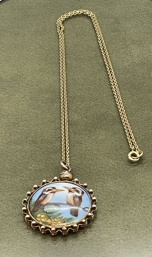 LATE 19THC 9CT ENAMEL PENDANT C1900 - ADDITIONAL PHOTO 7