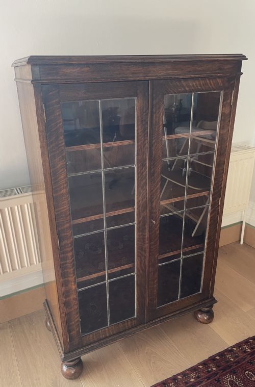 1920S OAK GLAZED BOOKCASE - ADDITIONAL PHOTO 1