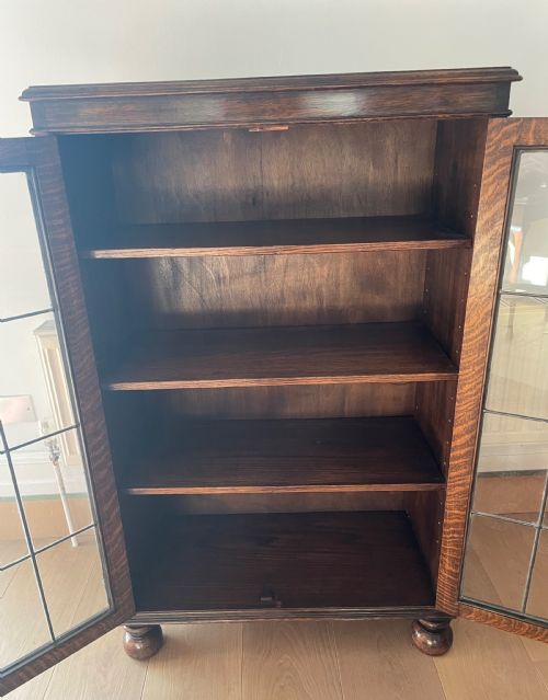 1920S OAK GLAZED BOOKCASE - ADDITIONAL PHOTO 5