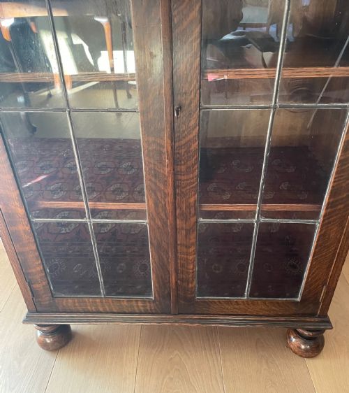 1920S OAK GLAZED BOOKCASE - ADDITIONAL PHOTO 6