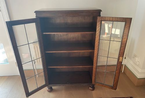 1920S OAK GLAZED BOOKCASE - ADDITIONAL PHOTO 7