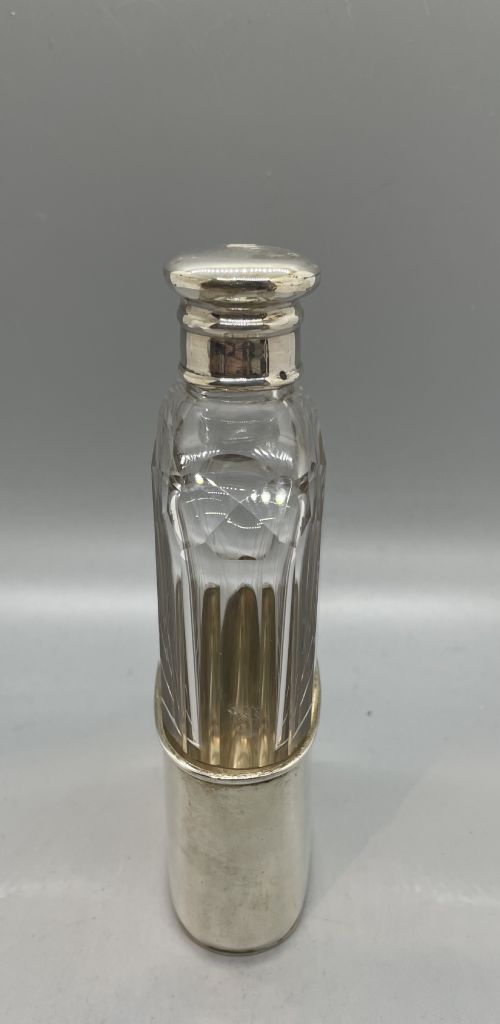 VICTORIAN SILVER MOUNTED SPIRIT FLASK BIRMINGHAM 1881 - ADDITIONAL PHOTO 1