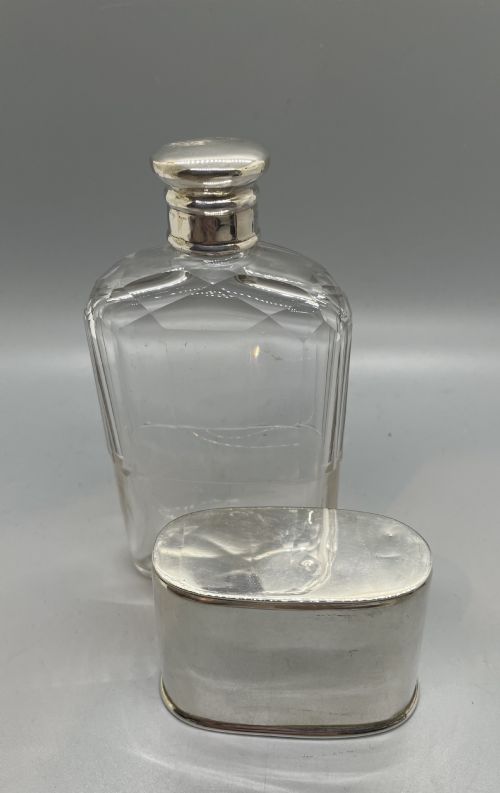 VICTORIAN SILVER MOUNTED SPIRIT FLASK BIRMINGHAM 1881 - ADDITIONAL PHOTO 4