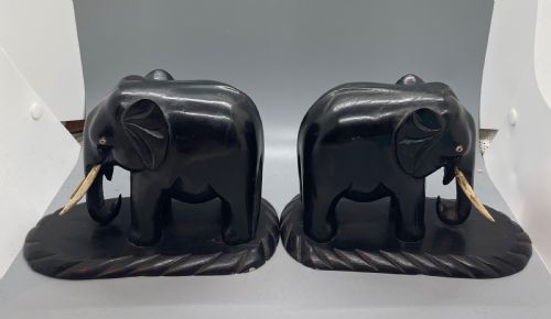 Deco Era Pair Elephant Bookends C1930