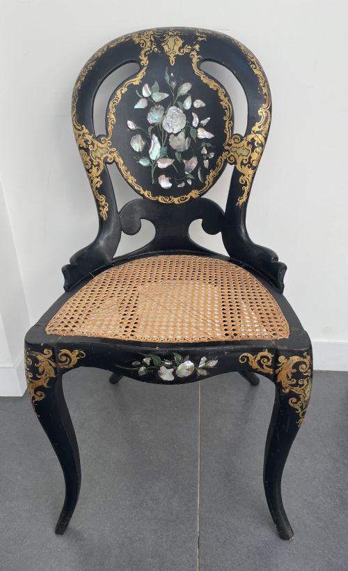 Victorian Inlaid Mother of Pearl Chair C1880