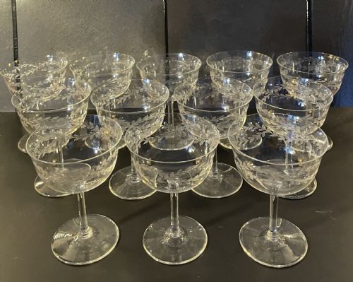 Set 12 Edwardian Champagne Coupes C1910