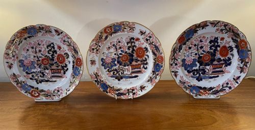Set 3 Early 19thc Staffs Plates Imari Palette