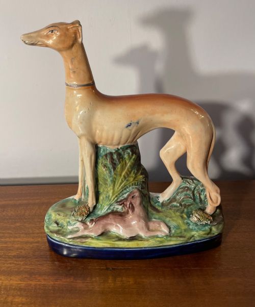 Large Early 19th Staffs Hound and Hare C1840