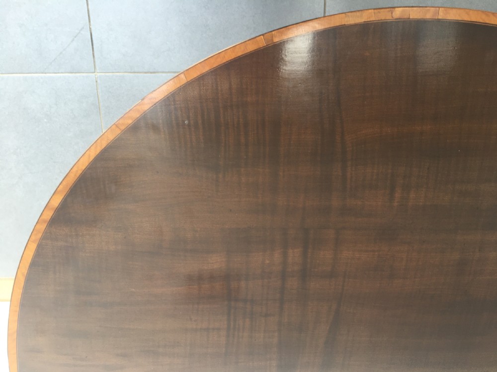 Early 19thC mahogany demi lune folding card table c1820 View IX