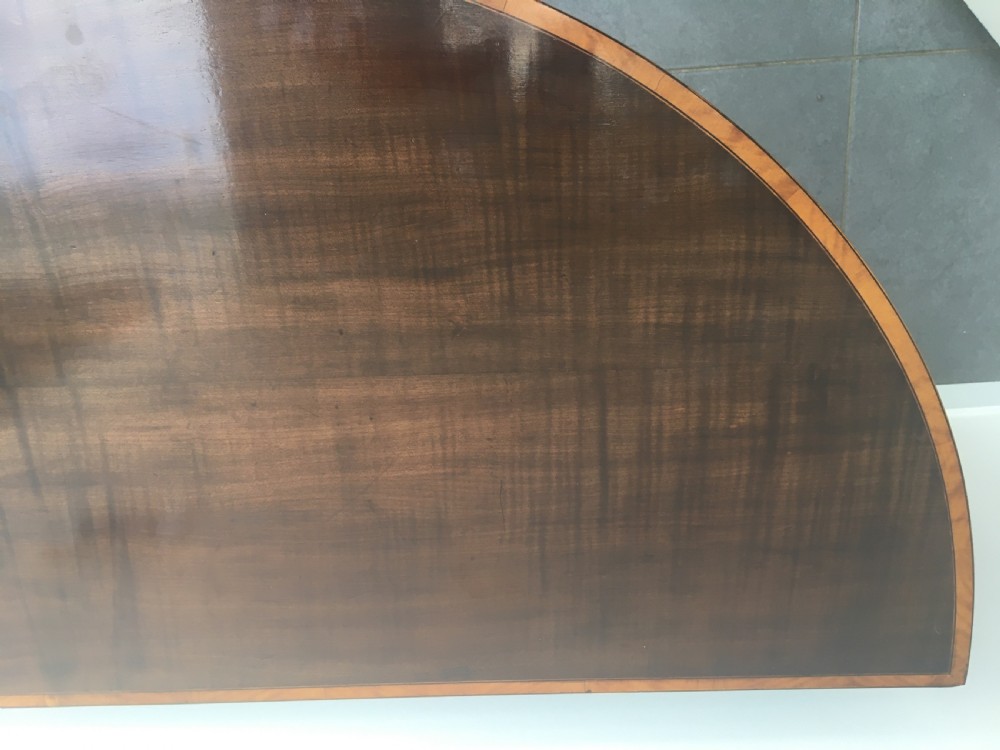 Early 19thC mahogany demi lune folding card table c1820 View X