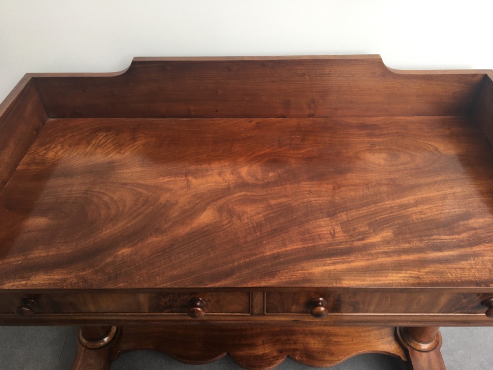 Mid 19thC mahogany side table with raised surround c1860 View III